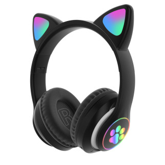 Бездротові дитячі навушники MP3 з котячими вушками Cat Ear STN-28 з підсвіткою чорні - Інтернет-магазин спільних покупок ToGether