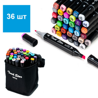 Набір маркерів скетч для малювання Touch 36 шт двосторонні фломастери чорний корпус - Інтернет-магазин спільних покупок ToGether