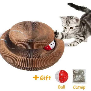 Картонна дряпка-іграшка для котів і кошенят із м'ячиком - Інтернет-магазин спільних покупок ToGether