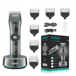 Машинка для стрижки волосся та бороди VGR V-256 LED акумуляторна бездротова професійна з 6 насадками - Інтернет-магазин спільних покупок ToGether