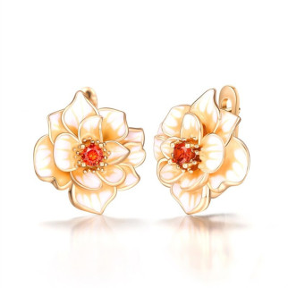 Сережки Liresmina Jewelry Розкішна квітка для леді 1.8 см золотаві - Інтернет-магазин спільних покупок ToGether