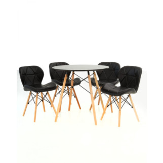 Комплект кухонних меблів Sigma: стіл та 4 крісла Чорний - Інтернет-магазин спільних покупок ToGether