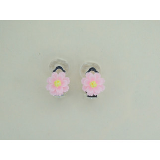 Сережки кліпси дитячі для вух без пробивання квітка Хризантема Ніжно Рожева - Інтернет-магазин спільних покупок ToGether