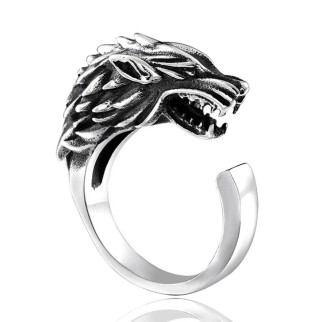 Перстень чоловічий у вигляді вовка каблучка каблучка срібний вовк символ свободи і сили регульований - Інтернет-магазин спільних покупок ToGether