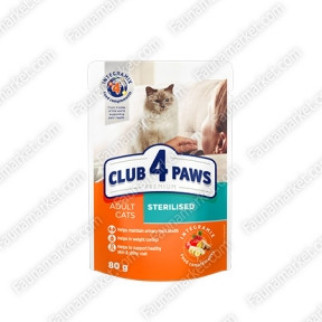 Club 4 paws (Клуб 4 лапи) для стерилізованих кішок і кастрованих котів 80г - Інтернет-магазин спільних покупок ToGether