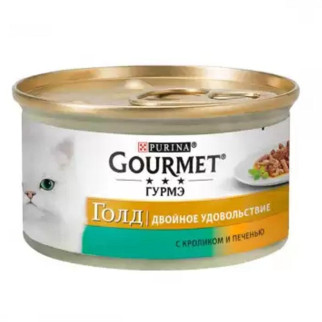 Вологий корм для котів Gourmet Gold кусочки у підливці з кроликом і печінкою 85г - Інтернет-магазин спільних покупок ToGether