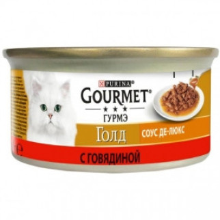 Вологий корм для котів Gourmet Gold де-люкс в соусі з індичкою 85г - Інтернет-магазин спільних покупок ToGether