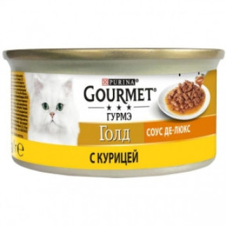 Вологий корм для котів Gourmet Gold де-люкс в соусі з куркою 85г - Інтернет-магазин спільних покупок ToGether