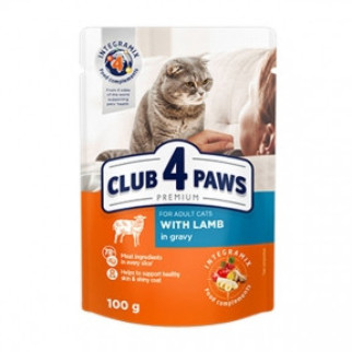 Club 4 paws (Клуб 4 лапи) 100г для котів Преміум ягннок в соусі - Інтернет-магазин спільних покупок ToGether