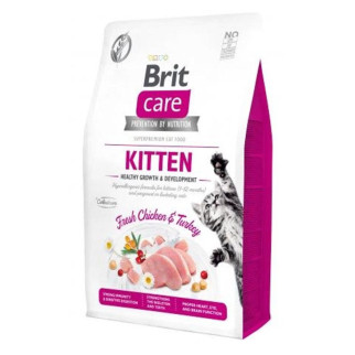 Brit Care Cat Grain Free Kitten Growth and Development сухий корм з куркою та індичкою для кошенят 400г - Інтернет-магазин спільних покупок ToGether