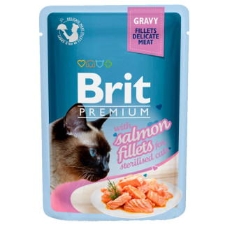 Brit Premium Cat pouch філе лосося в соусі для стерилізованих кішок 85г - Інтернет-магазин спільних покупок ToGether