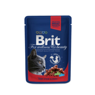 Brit Premium Cat pouch з тушкованою яловичиною і горохом 100г - Інтернет-магазин спільних покупок ToGether