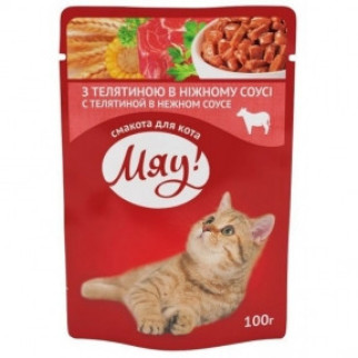 Консерви для кішок Мяу 100г яловичина в соусі 5222 - Інтернет-магазин спільних покупок ToGether