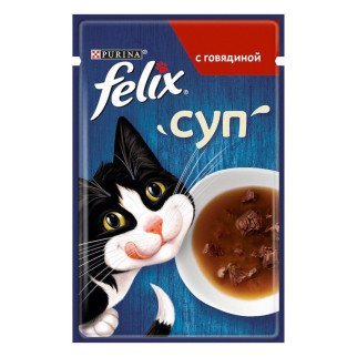 Purina Felix Вологий корм, суп для кішок із яловичиною 48 г - Інтернет-магазин спільних покупок ToGether