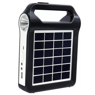 Багатофункціональний LED ліхтар Easy Power EP-035 Bluetooth з сонячною панеллю, функцією повербанку та 2 лампочками чорний - Інтернет-магазин спільних покупок ToGether