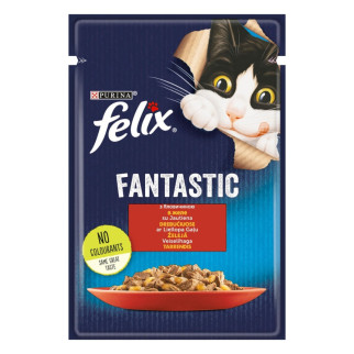 Purina Felix Вологий корм для кішок, яловичина з птицею в желе 85 г - Інтернет-магазин спільних покупок ToGether