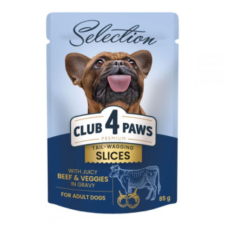 Клуб 4 лапи преміум Селексн 85 г для собак великих порід із яловичиною й овочами в соусі 8063 - Інтернет-магазин спільних покупок ToGether
