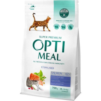 Optimeal Повнораціонний сухий корм для стерилізованих кішок і кастрованих кішок із лососем 700 г - Інтернет-магазин спільних покупок ToGether