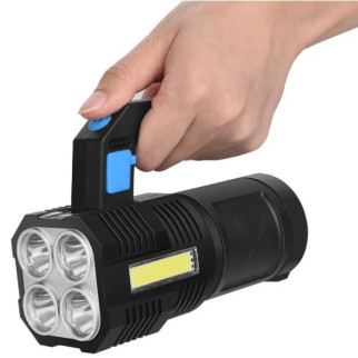 Світлодіодний ручний переносний ліхтар LF-S09 USB на акумуляторі чорний (Black) - Інтернет-магазин спільних покупок ToGether