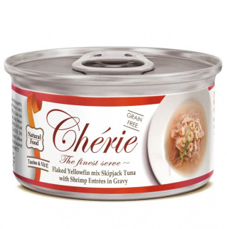 Cherie Signature Gravy Mix TunaShrimp Вологий корм для кішок зі шматочками тунця й креветок у соусі 80 г - Інтернет-магазин спільних покупок ToGether