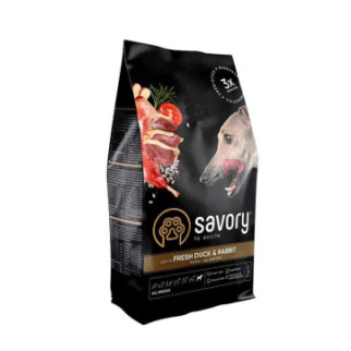 Savory Сухий корм для всіх порід зі свіжою качкою та кроликом 1 кг - Інтернет-магазин спільних покупок ToGether