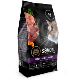 Savory Adult Cat Сухий корм для кастрованих котів зі свіжим м'ясом ягняти та куркою 2 кг - Інтернет-магазин спільних покупок ToGether