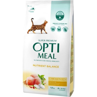 Optimeal Повно-живний сухий корм для дорослих кішок курка 1,5 кг - Інтернет-магазин спільних покупок ToGether