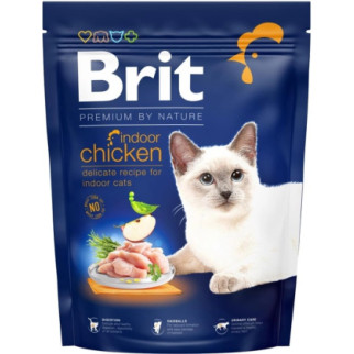 Brit Premium by Nature Cat Indoor Сухий корм для кішок, що живуть у приміщенні з куркою 300 г - Інтернет-магазин спільних покупок ToGether