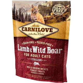 Carnilove Cat Lamb Wild Boar Sterilised Сухий корм для стерилізованих кішок з ягням і кабаном, 400 г - Інтернет-магазин спільних покупок ToGether