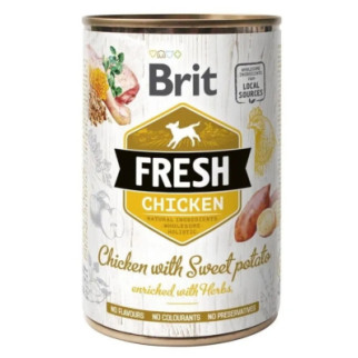 Brit Fresh Chicken Sweet Potato Вологий корм для дорослих собак усіх порід із куркою й бататом, 400 г Корм - Інтернет-магазин спільних покупок ToGether