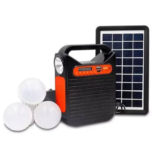 Багатофункціональний LED ліхтар із сонячною панеллю Easy Power EP-391BT радіо, MP3 плеєр, функцією повербанку та 3 лампочками Bluetooth Чорно-оранжевий - Інтернет-магазин спільних покупок ToGether