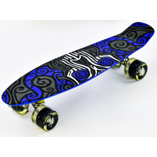 Скейт Пенні борд Best Board зі PU колісами Black-Blue, що світяться (74547) - Інтернет-магазин спільних покупок ToGether