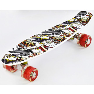 Скейт Пенні борд Best Board зі PU колесами, що світяться Sculls_Hearts (74543) - Інтернет-магазин спільних покупок ToGether