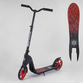 Самокат двоколісний Best Scooter з PU колесами, широким велосипедним кермом, новим затискачем керма Black/Red (98442) - Інтернет-магазин спільних покупок ToGether