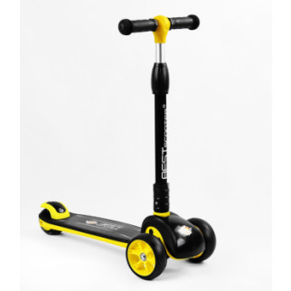 Самокат триколісний Best Scooter складаний, колеса PU зі світлом. Black and yellow (105389) - Інтернет-магазин спільних покупок ToGether