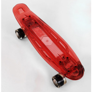 Скейт Пенні борд Best Board прозора дека зі світлом, PU колеса зі світлом, зарядка USB. Red (04508) - Інтернет-магазин спільних покупок ToGether