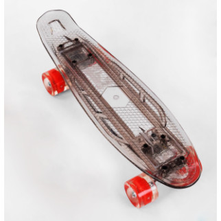 Скейт Пенні борд Best Board прозора дека зі світлом, PU колеса зі світлом, зарядка USB. Grey (04523) - Інтернет-магазин спільних покупок ToGether