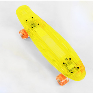 Скейт Пенні борд Best Board прозора дека зі світлом, PU колеса зі світлом, зарядка USB. Yellow (04526) - Інтернет-магазин спільних покупок ToGether