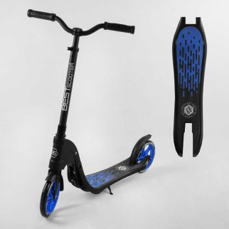Самокат двоколісний Best Scooter c широким велосипедним кермом, новим затискачем керма Black/Blue (105382) - Інтернет-магазин спільних покупок ToGether