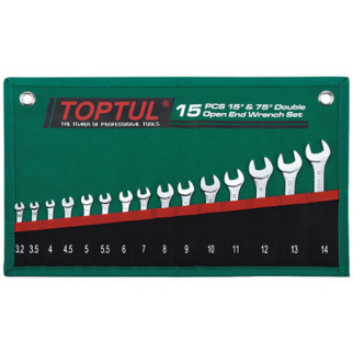 Набір ключів ріжкових TOPTUL 15 шт. 3,2-14мм 15°х75° GRAJ1501 - Інтернет-магазин спільних покупок ToGether