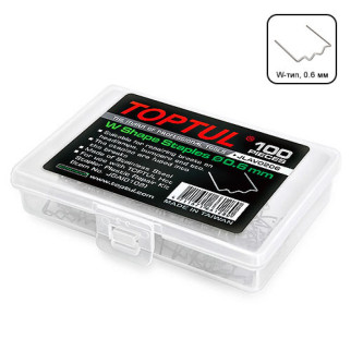 Комплект скоб для пайки пластику (100 шт, W-тип, 0.6 мм) TOPTUL JLAV0206 - Інтернет-магазин спільних покупок ToGether