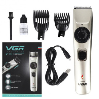 Машинка для стрижки волосся бездротова VGR V-031, тример для бороди вусів 2 насадки, окантувальна машинка - Інтернет-магазин спільних покупок ToGether