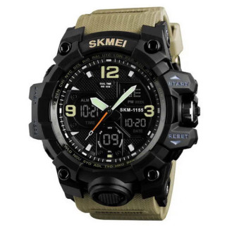 Годинник наручний чоловічий SKMEI 1155BKH KHAKI, водостійкий тактичний годинник, армійський годинник. Колір: хакі - Інтернет-магазин спільних покупок ToGether