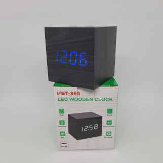 Настільний електронний Годинник VST-869 з функцією будильника Чорні із синіми цифрами - Інтернет-магазин спільних покупок ToGether