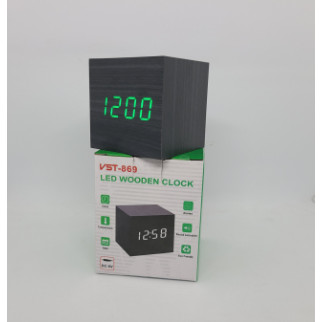 Настільний електронний Годинник VST-869 з функцією будильника Чорні із зеленими цифрами - Інтернет-магазин спільних покупок ToGether