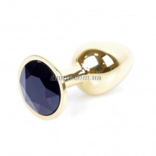Анальний корок Jewellery Gold з чорним кристалом - Інтернет-магазин спільних покупок ToGether