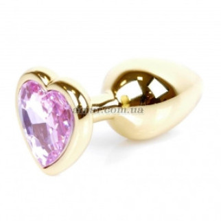 Анальний корок Jewellery Gold Heart зі світло-рожевим кристалом у формі серця - Інтернет-магазин спільних покупок ToGether