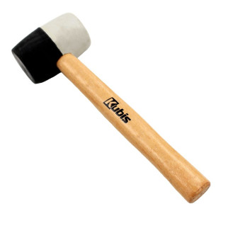 Киянка гумова 450 г, 60 мм, чорна / біла гума, дерев'яна ручка - Інтернет-магазин спільних покупок ToGether