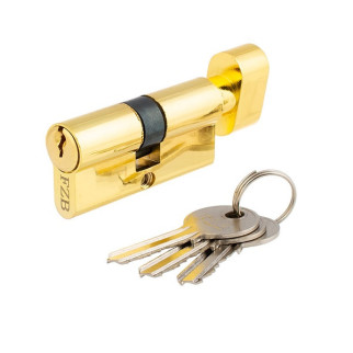 Серцевина для замка вузька 70мм (35х35), ключ/поворотник, PB золото, 3 ключа FZB - Інтернет-магазин спільних покупок ToGether