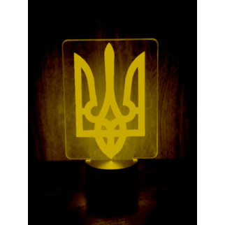 Акриловий світильник-нічник Тризуб жовтий tty-n000432 - Інтернет-магазин спільних покупок ToGether